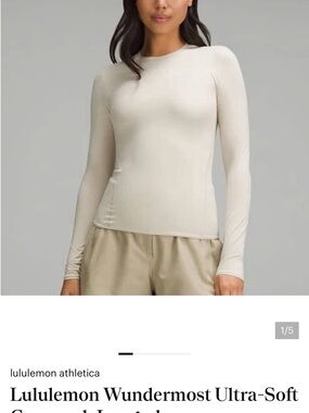 Lululemon Wundermost Long Sleeve NWT bone size XL
